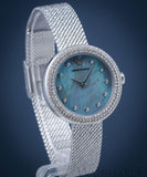  Shop Authentic Emporio Armani Rosa Diamonds Mother of Pearl Blue Dial Silver Mesh Bracelet Watch For Women - AR11380 - Luxxuri