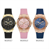  Shop Authentic Guess Rose Gold Dial with Diamonds Pink Rubber Strap Watch For Women - W1053L3 - Luxxuri