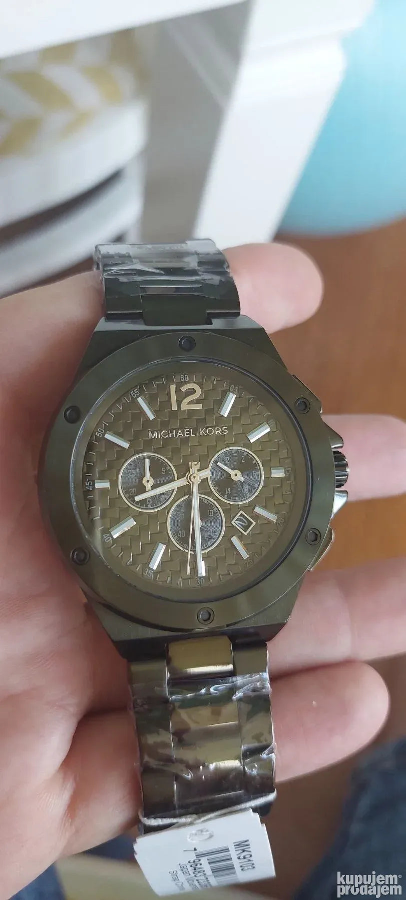  Shop Authentic Michael Kors Lennox Chronograph Green Dial Green Steel Strap Watch For Men - MK9103 - Luxxuri