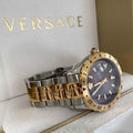  Shop Authentic Versace Hellenyium GMT Blue Dial Two Tone Steel Strap Watch for Men - V11060017 - Luxxuri