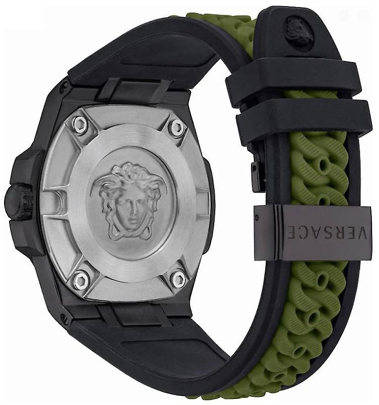  Shop Authentic Versace Chain Reaction Quartz White Dial Green Rubber Strap Watch for Men - VEDY00419 - Luxxuri