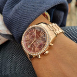  Shop Authentic Michael Kors Lexington Chronograph Red Dial Rose Gold Steel Strap Watch For Women - MK7275 - Luxxuri