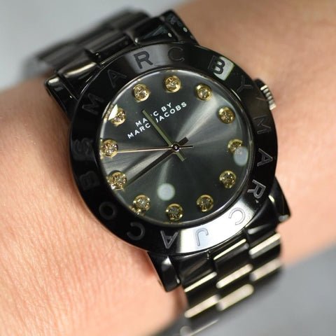  Shop Authentic Marc Jacobs Amy Black Dial Black Steel Strap Watch for Women - MBM8595 - Luxxuri