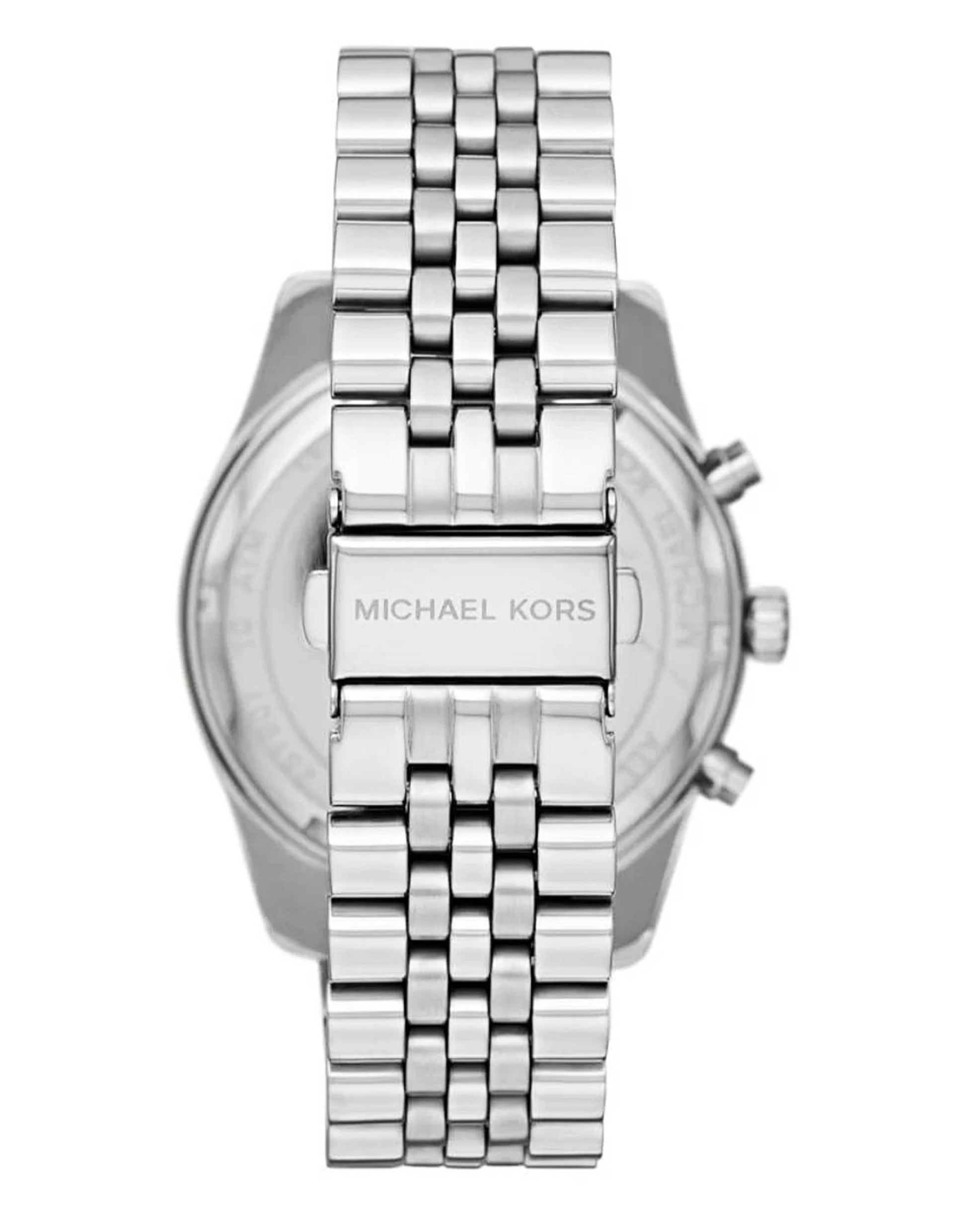  Shop Authentic Michael Kors Lexington Chronograph Blue Dial Silver Steel Strap Watch For Men - MK8689 - Luxxuri