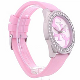  Shop Authentic Guess G-Twist Diamonds Silver Dial Pink Rubber Strap Watch for Women - W1240L1 - Luxxuri