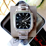  Shop Authentic Fossil Inscription Multifunction Black Dial Silver Steel Strap Watch for Men - BQ2655 - Luxxuri