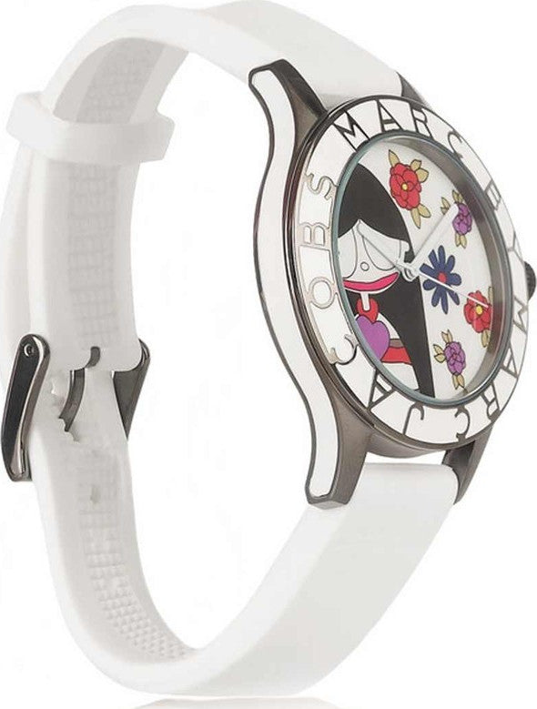  Shop Authentic Marc Jacobs Miss Marc Flower White Dial White Silicone Strap Watch for Women - MBM5513 - Luxxuri