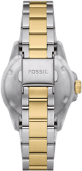 Fossil Blue Dive Three Hand Black Dial Two Tone Steel Strap Watch For Women - ES5349