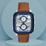  Shop Authentic Fossil Inscription Multifunction Silver Dial Brown Leather Strap Watch for Men - BQ2658 - Luxxuri