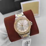  Shop Authentic Michael Kors Lennox Three Hand Silver Dial Two Tone Steel Strap Watch For Women - MK7338 - Luxxuri