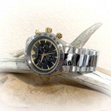  Shop Authentic Versace Classic Chronograph Quartz Black Dial Silver Steel Strap Watch For Men - VEV700419 - Luxxuri