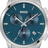  Shop Authentic Hugo Boss Dapper Chronograph Blue Dial Silver Steel Strap Watch For Men - 1513927 - Luxxuri