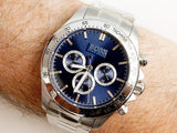  Shop Authentic Hugo Boss Ikon Blue Dial Silver Steel Strap Watch for Men - 1512963 - Luxxuri