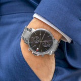  Shop Authentic Tommy Hilfiger Daniel Black Dial Silver Steel Strap Watch for Men - 1710413 - Luxxuri
