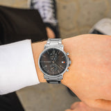  Shop Authentic Tommy Hilfiger Daniel Black Dial Silver Steel Strap Watch for Men - 1710413 - Luxxuri