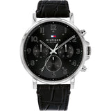  Shop Authentic Tommy Hilfiger Daniel Black Dial Black Leather Strap Watch for Men - 1710381 - Luxxuri