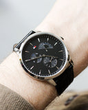  Shop Authentic Tommy Hilfiger Brad Chronograph Black Dial Black Leather Strap Watch For Men - 1710391 - Luxxuri