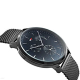  Shop Authentic Tommy Hilfiger Brad Quartz Blue Dial Black Mesh Bracelet Watch For Men - 1710392 - Luxxuri
