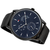  Shop Authentic Tommy Hilfiger Brad Quartz Blue Dial Black Mesh Bracelet Watch For Men - 1710392 - Luxxuri