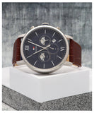  Shop Authentic Tommy Hilfiger Evan Chronograph Blue Dial Brown Leather Strap Watch for Men - 1710393 - Luxxuri