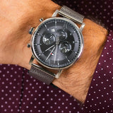  Shop Authentic Tommy Hilfiger Evan Grey Dial Silver Mesh Bracelet Watch for Men - 1710396 - Luxxuri
