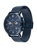  Shop Authentic Tommy Hilfiger Evan Blue Dial Blue Mesh Bracelet Watch for Men - 1710397 - Luxxuri