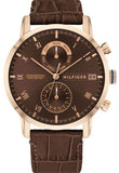  Shop Authentic Tommy Hilfiger Kane Brown Dial Brown Leather Strap Watch for Men - 1710400 - Luxxuri