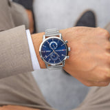  Shop Authentic Tommy Hilfiger Kane Blue Dial Silver Steel Strap Watch for Men - 1710401 - Luxxuri