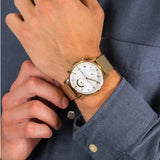  Shop Authentic Tommy Hilfiger Kane White Dial Gold Mesh Bracelet Watch for Men - 1710403 - Luxxuri