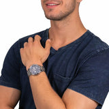  Shop Authentic Tommy Hilfiger Evan Chronograph Blue Dial Silver Steel Strap Watch For Men - 1710409 - Luxxuri