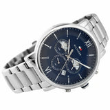  Shop Authentic Tommy Hilfiger Evan Chronograph Blue Dial Silver Steel Strap Watch For Men - 1710409 - Luxxuri