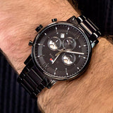  Shop Authentic Tommy Hilfiger Evan Chronograph Quartz Black Dial Black Steel Strap Watch For Men - 1710410 - Luxxuri