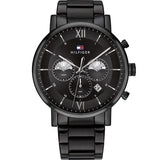  Shop Authentic Tommy Hilfiger Evan Chronograph Quartz Black Dial Black Steel Strap Watch For Men - 1710410 - Luxxuri