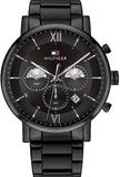  Shop Authentic Tommy Hilfiger Evan Chronograph Quartz Black Dial Black Steel Strap Watch For Men - 1710410 - Luxxuri