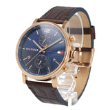  Shop Authentic Tommy Hilfiger Daniel Blue Dial Brown Leather Strap Watch for Men - 1710418 - Luxxuri