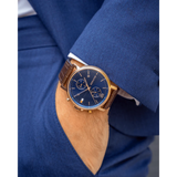  Shop Authentic Tommy Hilfiger Daniel Blue Dial Brown Leather Strap Watch for Men - 1710418 - Luxxuri