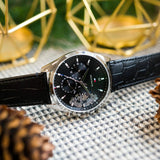  Shop Authentic Tommy Hilfiger Baker Chronograph Black Dial Black Leather Strap Watch For Men - 1710449 - Luxxuri