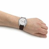  Shop Authentic Tommy Hilfiger Baker Chronograph White Dial Brown Leather Strap Watch For Men - 1710450 - Luxxuri