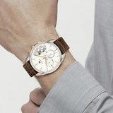  Shop Authentic Tommy Hilfiger Baker Chronograph White Dial Brown Leather Strap Watch For Men - 1710450 - Luxxuri