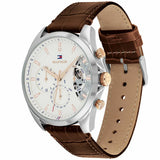  Shop Authentic Tommy Hilfiger Baker Chronograph White Dial Brown Leather Strap Watch For Men - 1710450 - Luxxuri