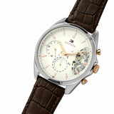 Shop Authentic Tommy Hilfiger Baker Chronograph White Dial Brown Leather Strap Watch For Men - 1710450 - Luxxuri