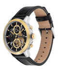  Shop Authentic Tommy Hilfiger Henry Chronograph Black Dial Black Leather Strap Watch For Men - 1710474 - Luxxuri