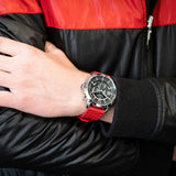  Shop Authentic Tommy Hilfiger Luca Chronograph Grey Dial Red Silicone Strap Watch For Men - 1710490 - Luxxuri
