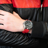  Shop Authentic Tommy Hilfiger Luca Chronograph Grey Dial Red Silicone Strap Watch For Men - 1710490 - Luxxuri