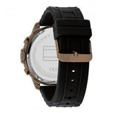  Shop Authentic Tommy Hilfiger Luca Chronograph Black Dial Black Rubber Strap Watch For Men - 1710491 - Luxxuri
