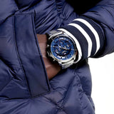  Shop Authentic Tommy Hilfiger Luca Chronograph Blue Dial Silver Steel Strap Watch For Men - 1710492 - Luxxuri