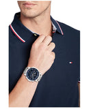  Shop Authentic Tommy Hilfiger Luca Chronograph Blue Dial Silver Steel Strap Watch For Men - 1710492 - Luxxuri