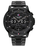  Shop Authentic Tommy Hilfiger Classic Chronograph Black Dial Black Steel Strap Watch For Men - 1710494 - Luxxuri