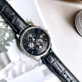  Shop Authentic Tommy Hilfiger Weston Chronograph Black Dial Black Leather Strap Watch For Men - 1710502 - Luxxuri