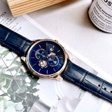  Shop Authentic Tommy Hilfiger Weston Chronograph Blue Dial Blue Leather Strap Watch For Men - 1710503 - Luxxuri